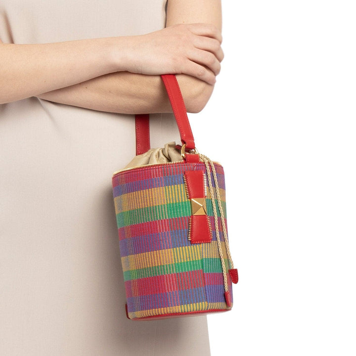 Drawstring Bag LINDA Colourful Tartan by Vanessa Saroni 03