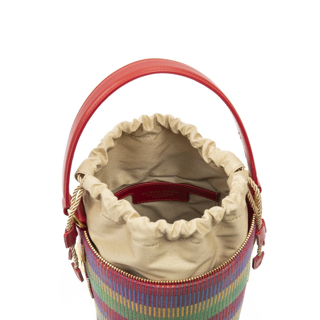 Drawstring Bag LINDA Colourful Tartan by Vanessa Saroni 06