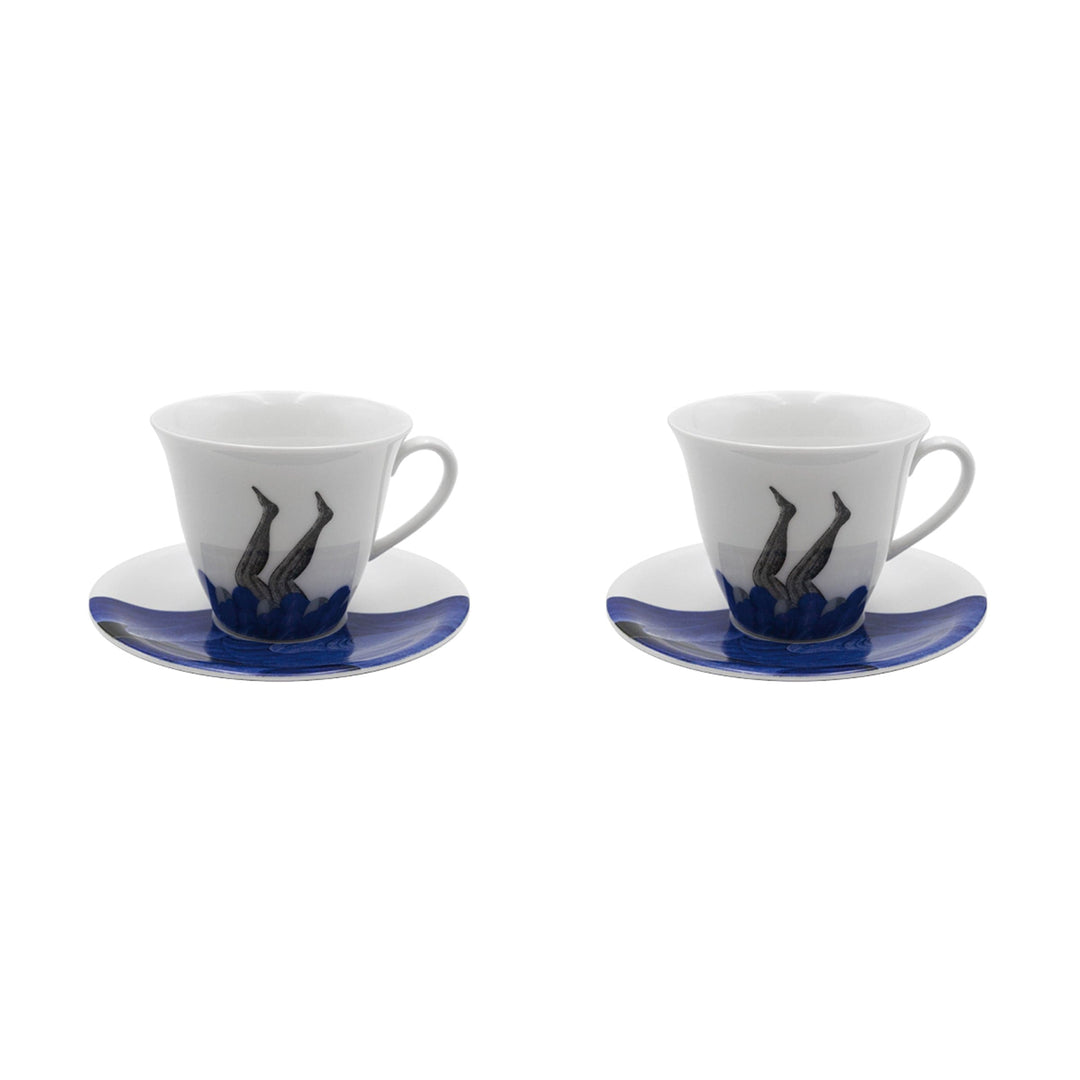 Tea Cup & Saucer Set of Two THE WHITE SNOW BESTIARIO DELLA TAVOLA by Antonia Astori and Giuseppe Ragazzini for Driade 01