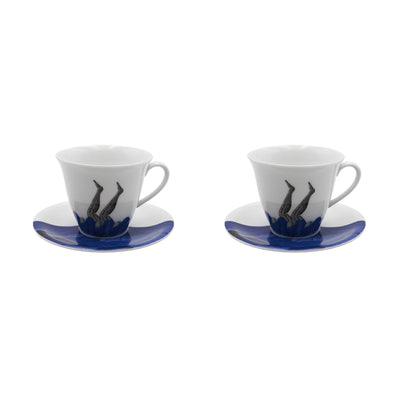 Tea Cup & Saucer Set of Two THE WHITE SNOW BESTIARIO DELLA TAVOLA by Antonia Astori and Giuseppe Ragazzini for Driade 01