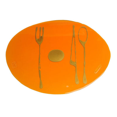 Placemat TABLE-MATES Clear Orange Set of Four by Gaetano Pesce for Fish Design 01