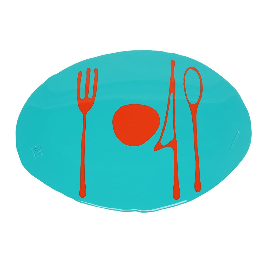 Placemat TABLE-MATES Matte Turquoise Set of Four by Gaetano Pesce for Fish Design 01