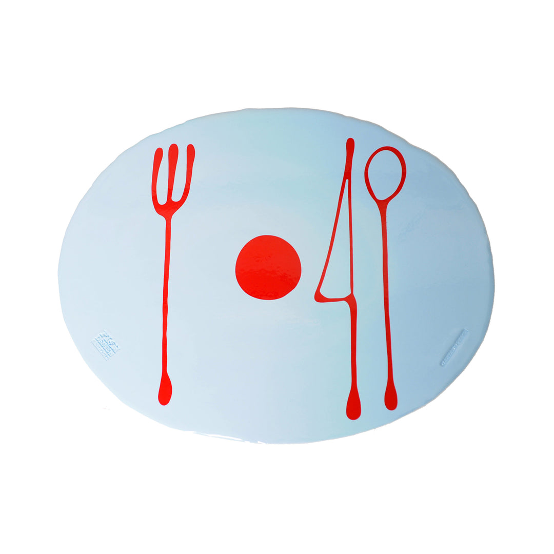 Placemat TABLE-MATES Matte Light Blue Set of Four by Gaetano Pesce for Fish Design 01