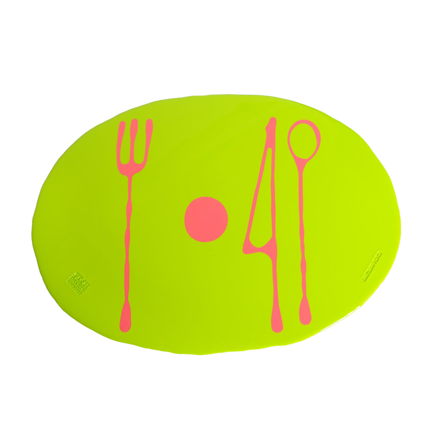 Placemat TABLE-MATES Matte Lime Set of Four by Gaetano Pesce for Fish Design 01