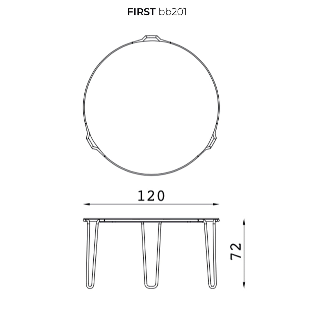Steel and Wood Round Table FIRST by Baldessari e Baldessari 05