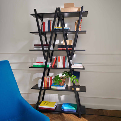 Folding Wood Bookshelf NUVOLA ROSSA, designed by Vico Magistretti for Cassina 02