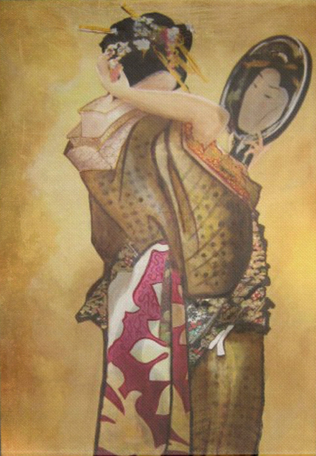 Geisha Italian Art Traditionnel Japonais Geisha Geisha In Traditional Kimono Using