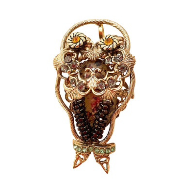 Gold Plated Brass Brooch OWL by Ornella Bijoux - Unique Piece 01