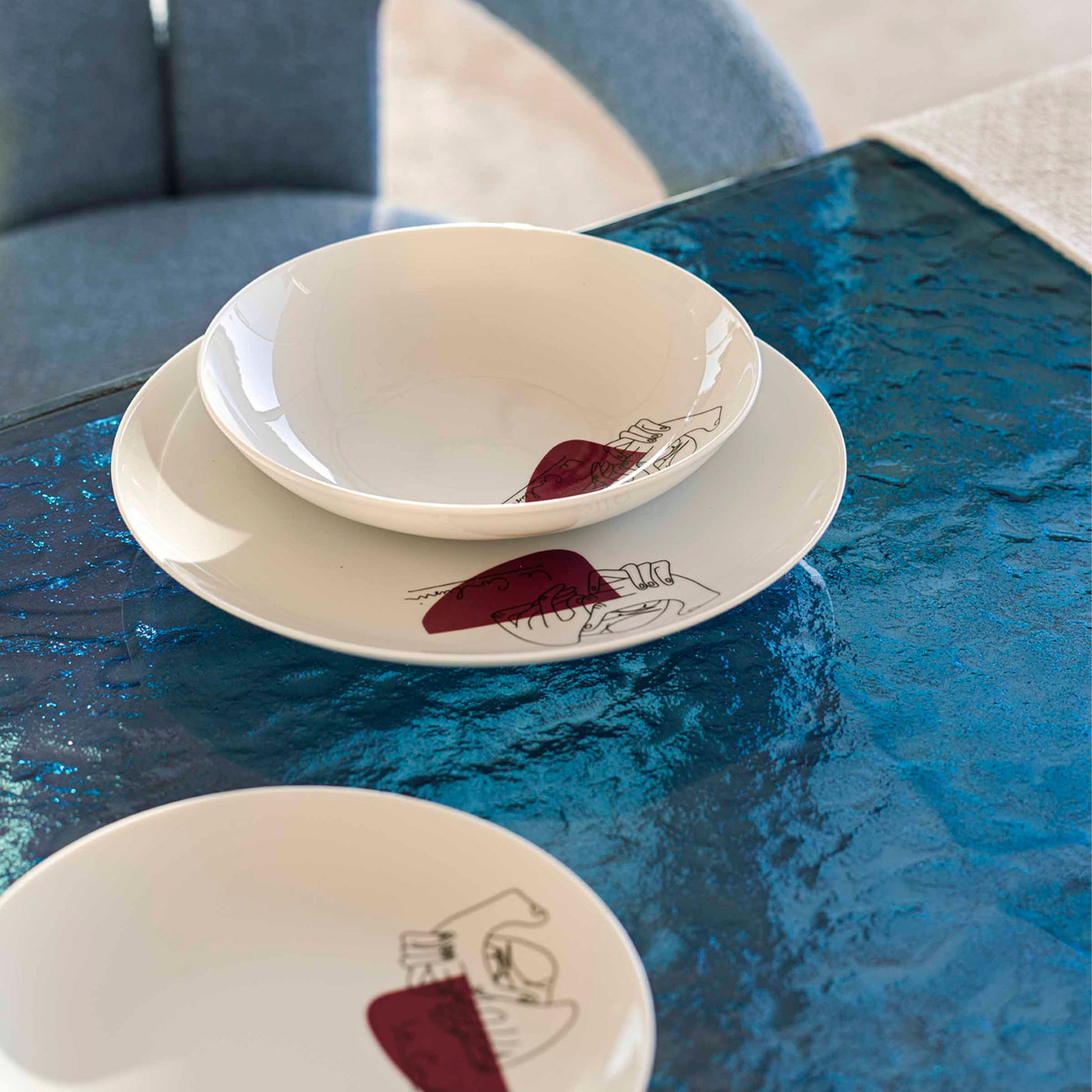 Porcelain Soup Plates SERVICE PRUNIER Set of Two, designed by Richard Ginori for Cassina 02