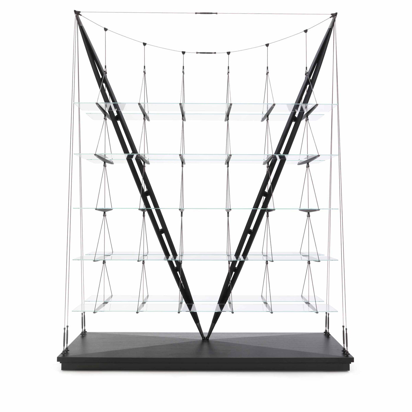 Glass and Wood Bookshelf VELIERO, designed by Franco Albini for Cassina - Limited Edition 01