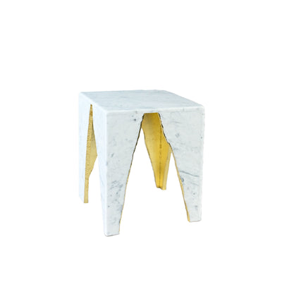 Carrara Marble Side Table RAW EDGE by Nicola Di Froscia for DFdesignLab 02