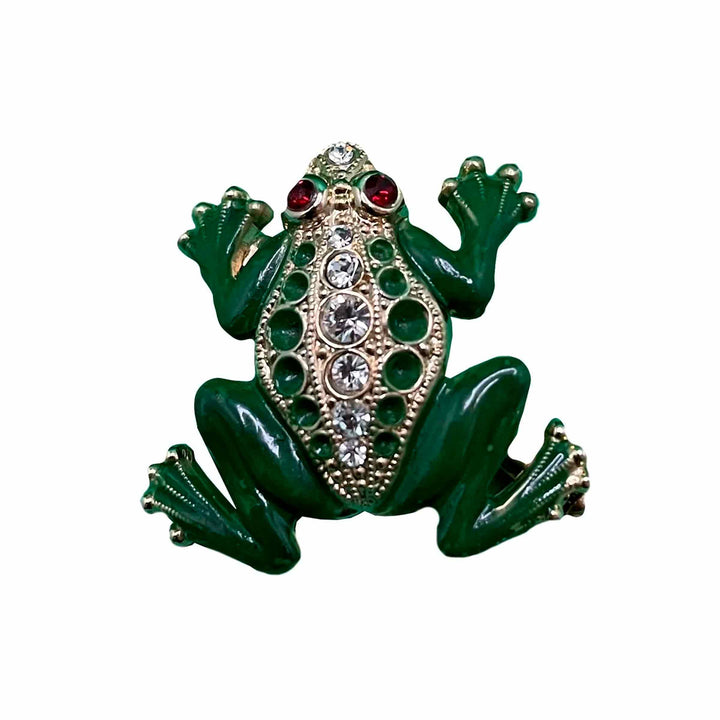 Gold Plated Brass Brooch FROGS by Ornella Bijoux 01