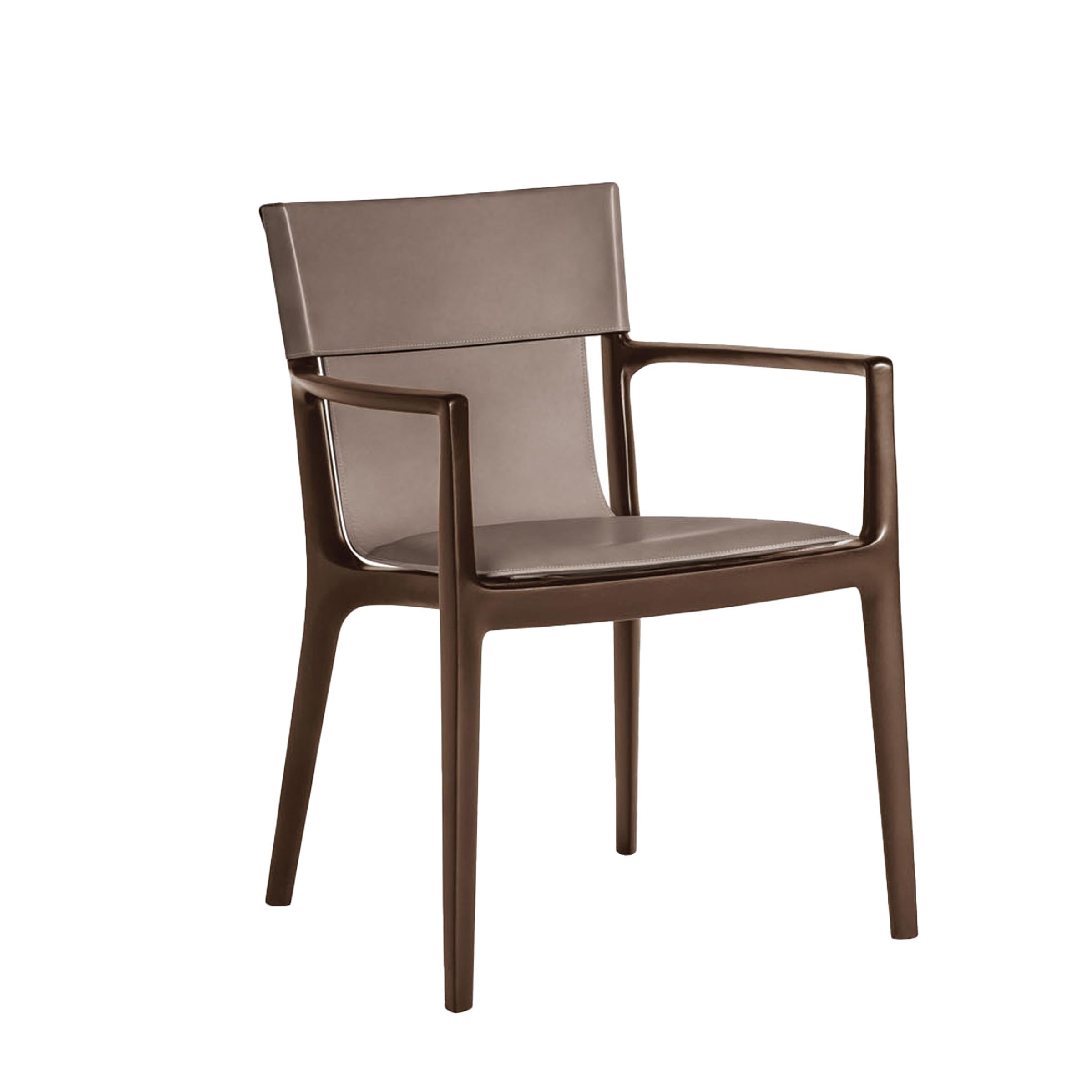 Leather Dining Chair ISADORA by Roberto Lazzeroni for Poltrona