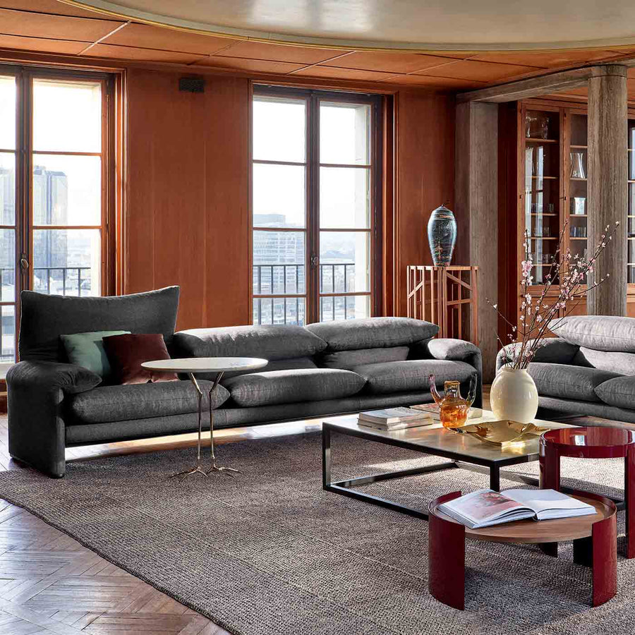 Leather Three-Seater Sofa MARALUNGA, designed by Vico Magistretti for Cassina 02