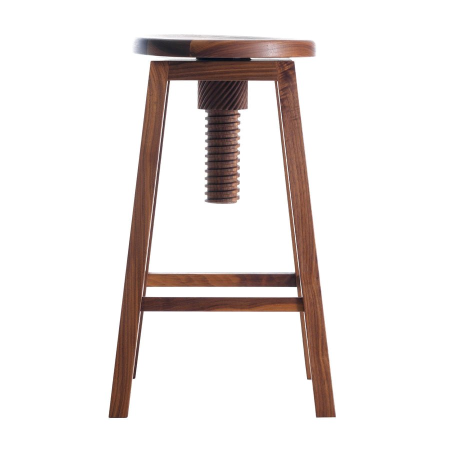 Walnut Wood Stool INVITO High 01