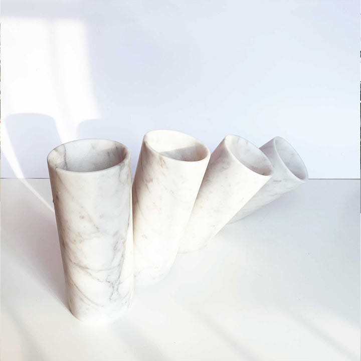 Set of Four Carrara Marble Vases IN EQUILIBRIO by Moreno Ratti - Limited Edition 06