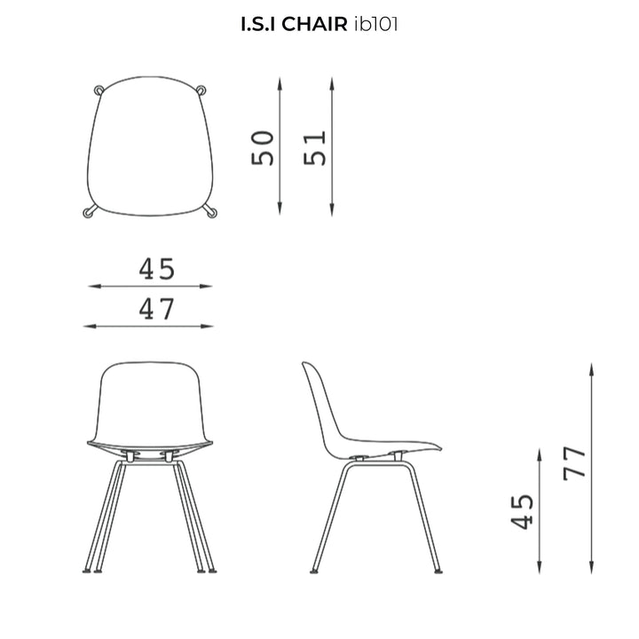 Chair I.S.I. White - Four Legs by Luigi Baroli 03