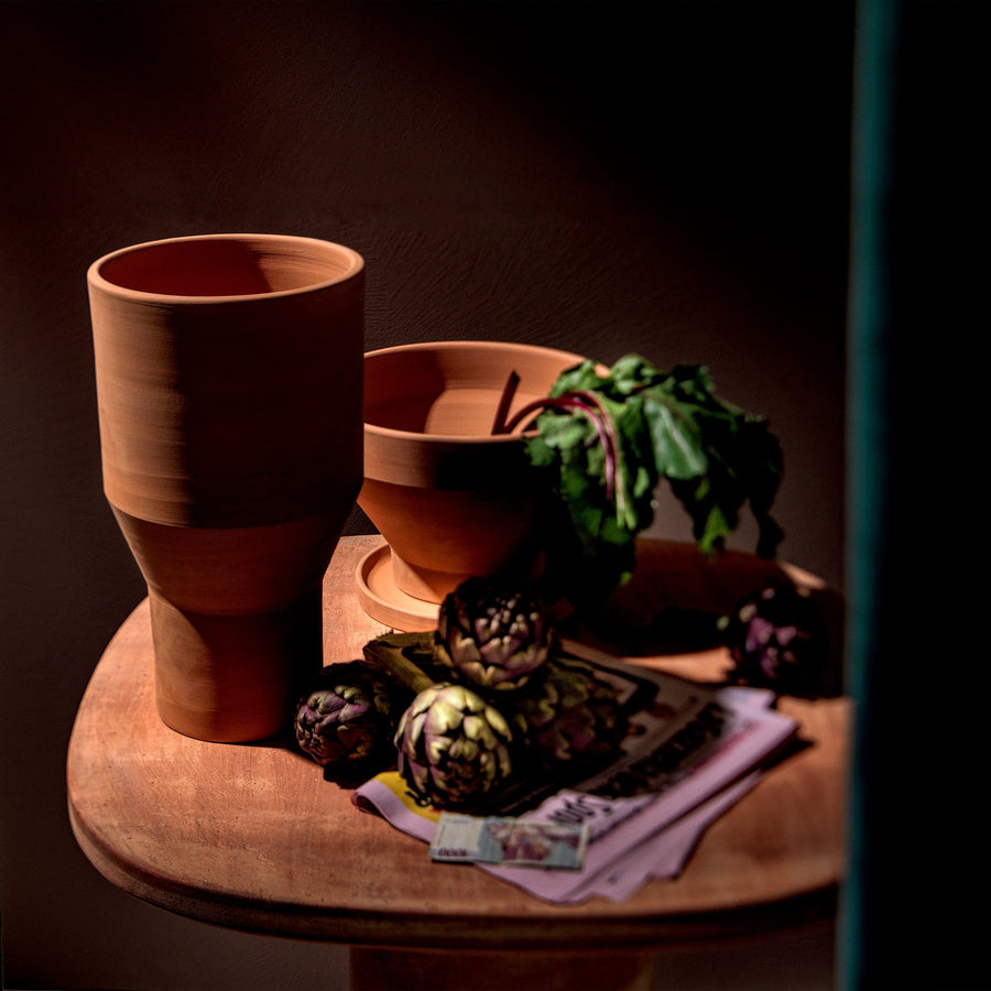 Stackable Terracotta Vase MIRA & PILA Set of Two by Giulio Iacchetti for Internoitaliano 03