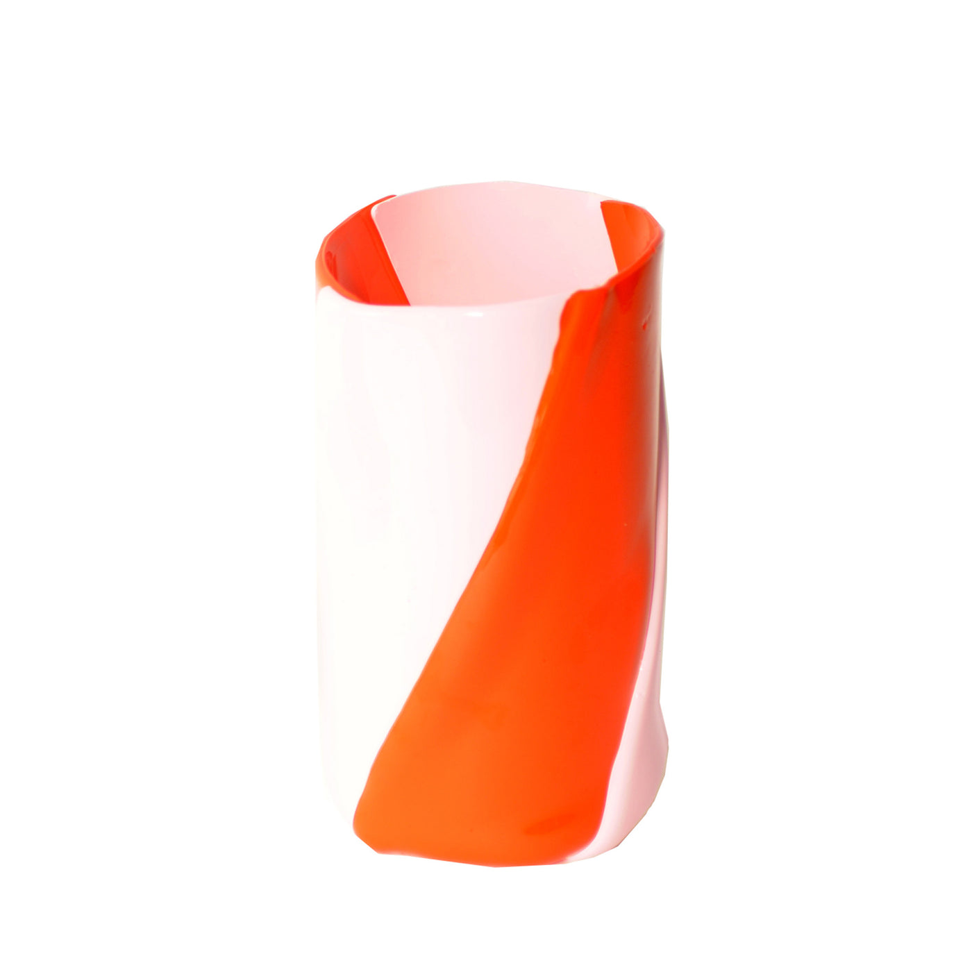 Resin Vase TWIRL Orange and Pink by Enzo Mari for Lezioni 01