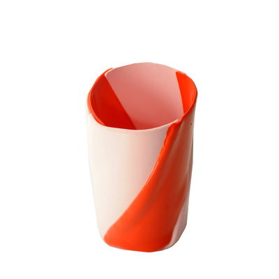 Resin Vase TWIRL Orange and Pink by Enzo Mari for Lezioni 02