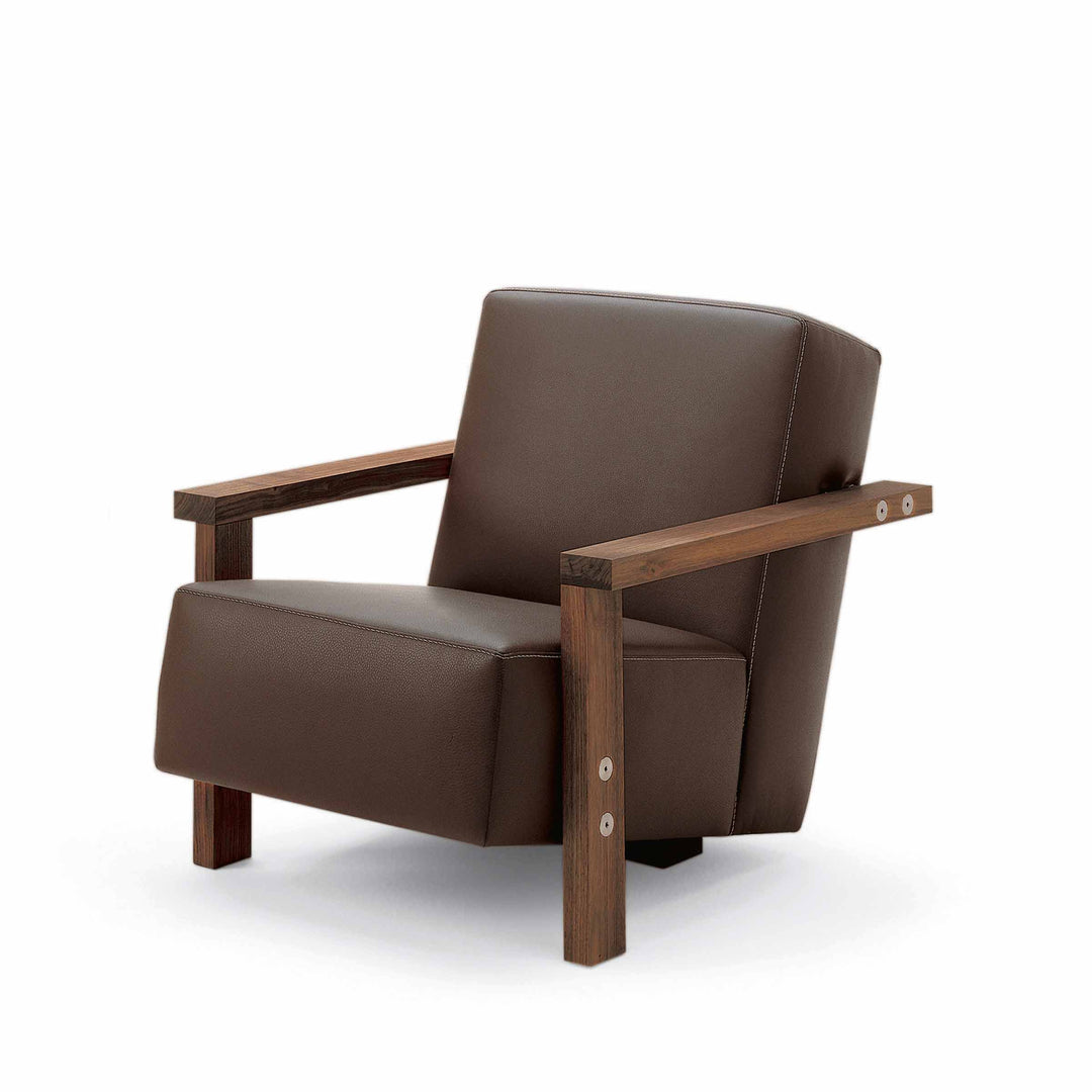 Upholstered Leather Armchair BERBENA by Riccardo Arbizzoni for Riva 1920