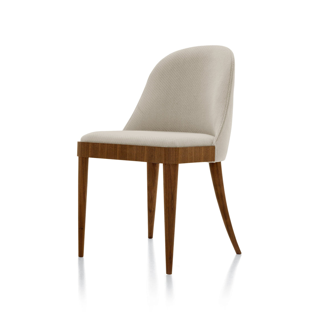 Natural Walnut Wood Upholstered Chair CORDIALE 01