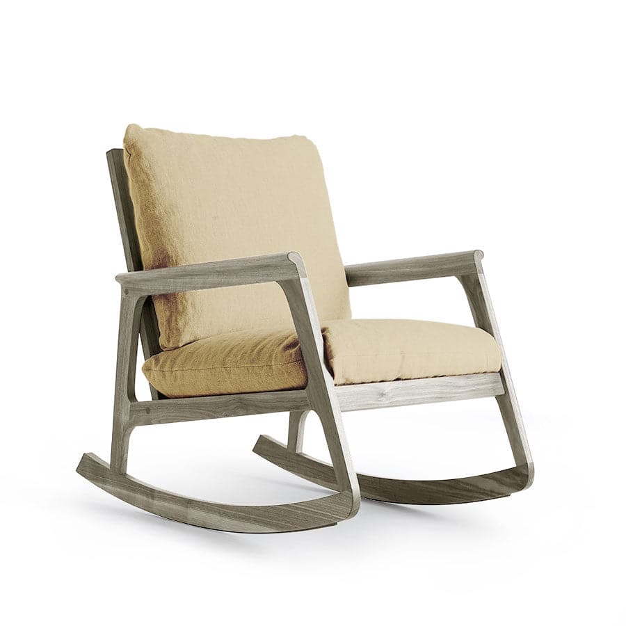 Grey Walnut Wood Rocking Armchair MOMENTO by Dale Italia Design