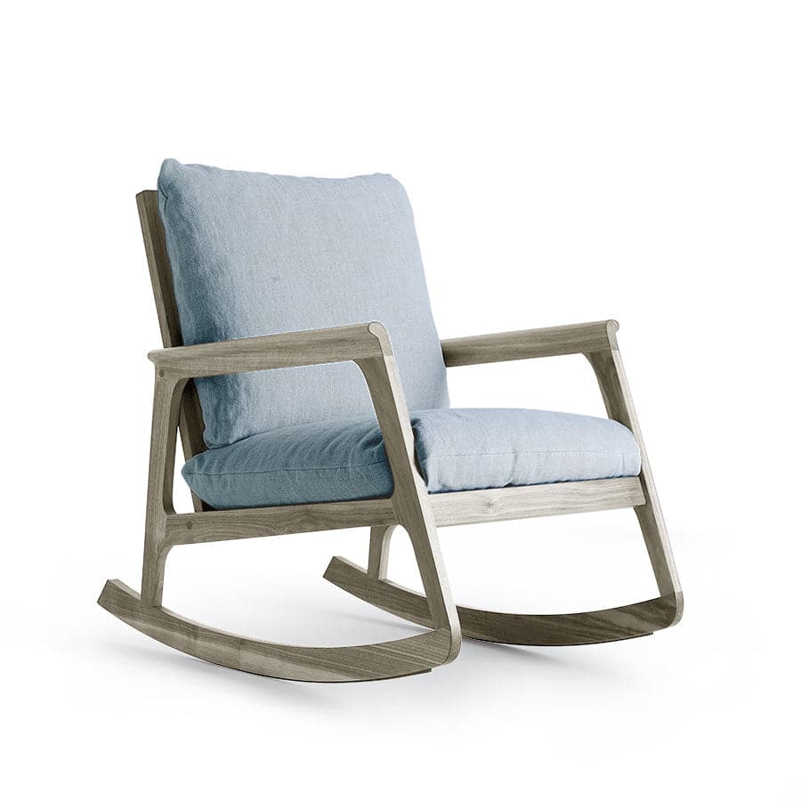 Grey Walnut Wood Rocking Armchair MOMENTO by Dale Italia Design