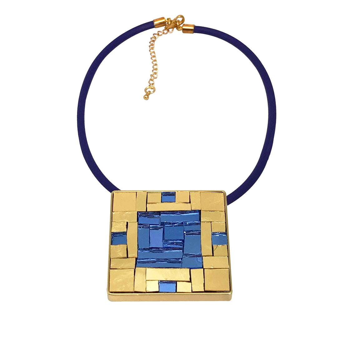 Venetian Glass Mosaic Necklace EGYPT by Paola Ducoli 01