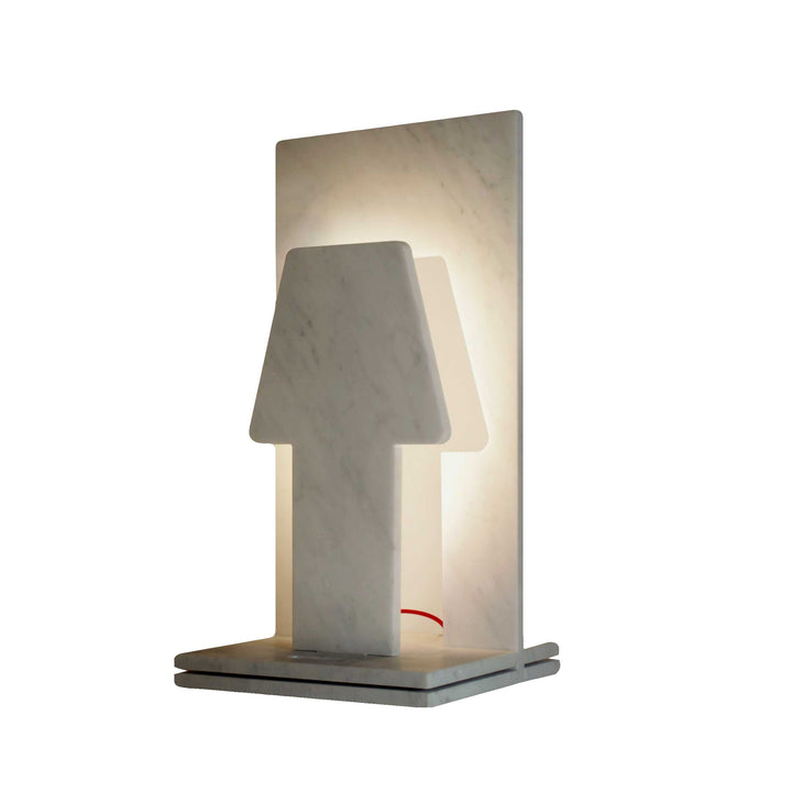 Carrara Marble Table Lamp PIÙ O MENO by Paolo Ulian for Cyrcus Design 02