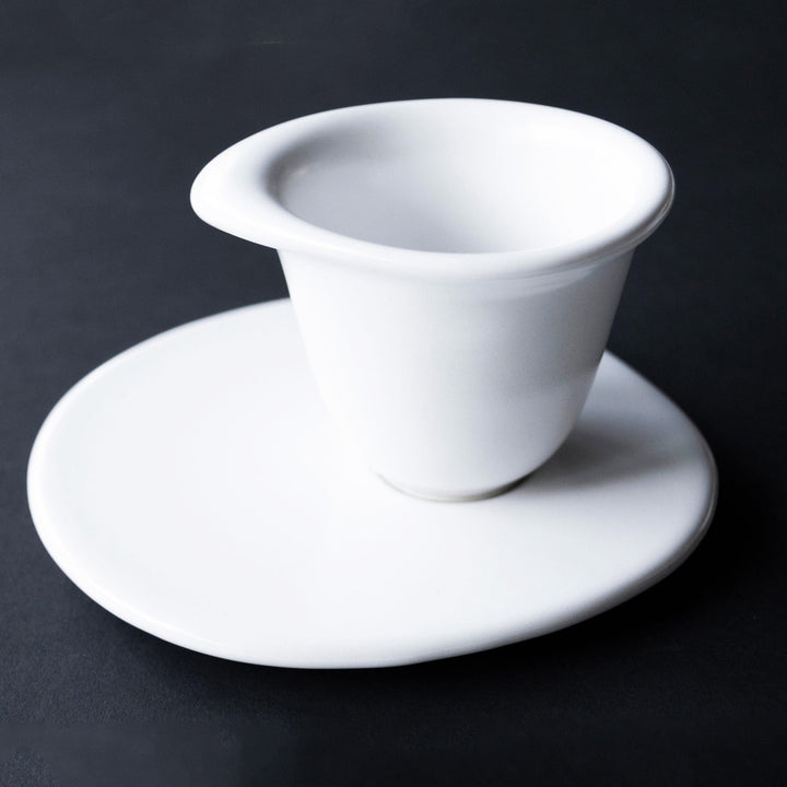 Espresso Cups & Saucers Set for Four MEDITERRANEO White by Laudani & Romanelli for Driade 01