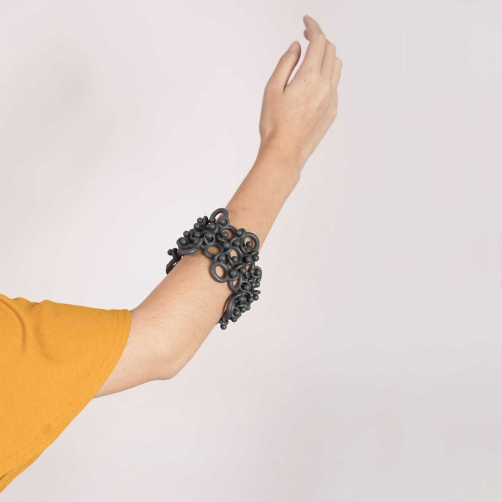 Black Nylon Bracelet MOLECULAR by Alberto Ghirardello for Cyrcus Design 02