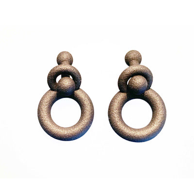 Nylon Earrings MOLECULAR Black by Alberto Ghirardello 01
