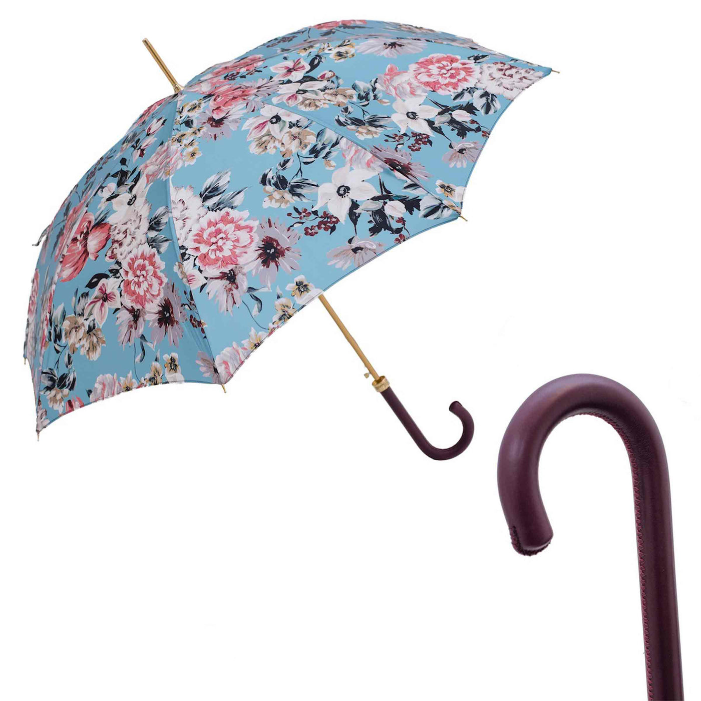 Umbrella FLOWER with Leather Handle 01