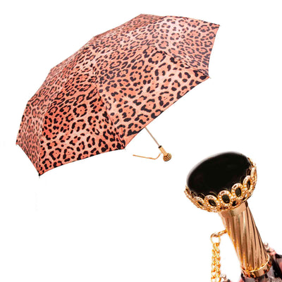 Folding Umbrella ANIMALIER with Jewelled Brass Handle 01