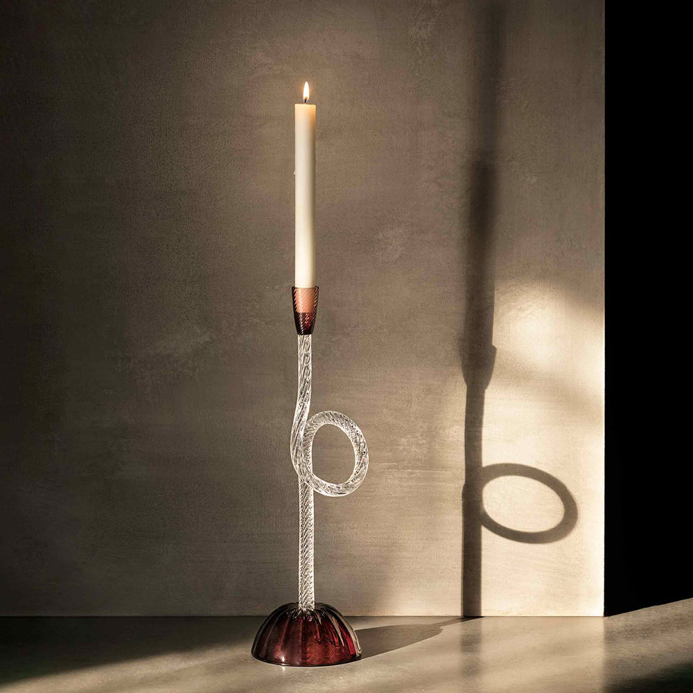 Murano Glass Candlestick Holder JOYFUL VENETIAN KNOT by Aina Kari 02