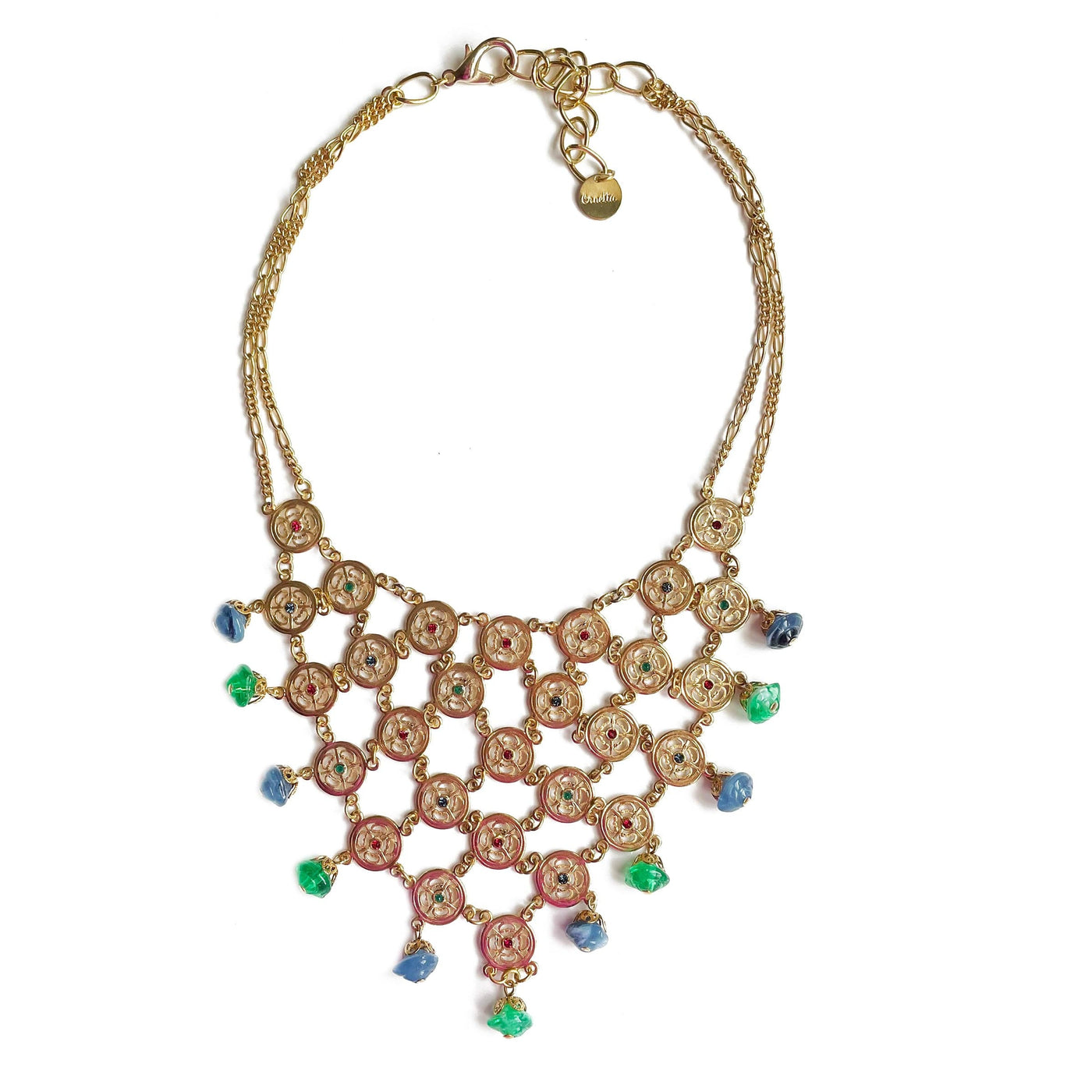 Gold Plated Brass Necklace FES by Ornella Bijoux 01