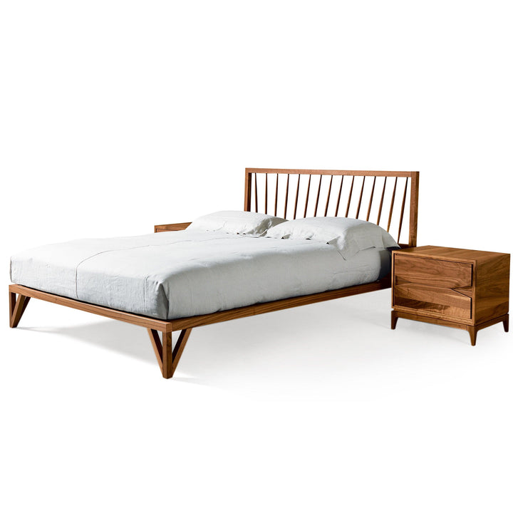 Walnut Wood Bed LEGGIADRO 04