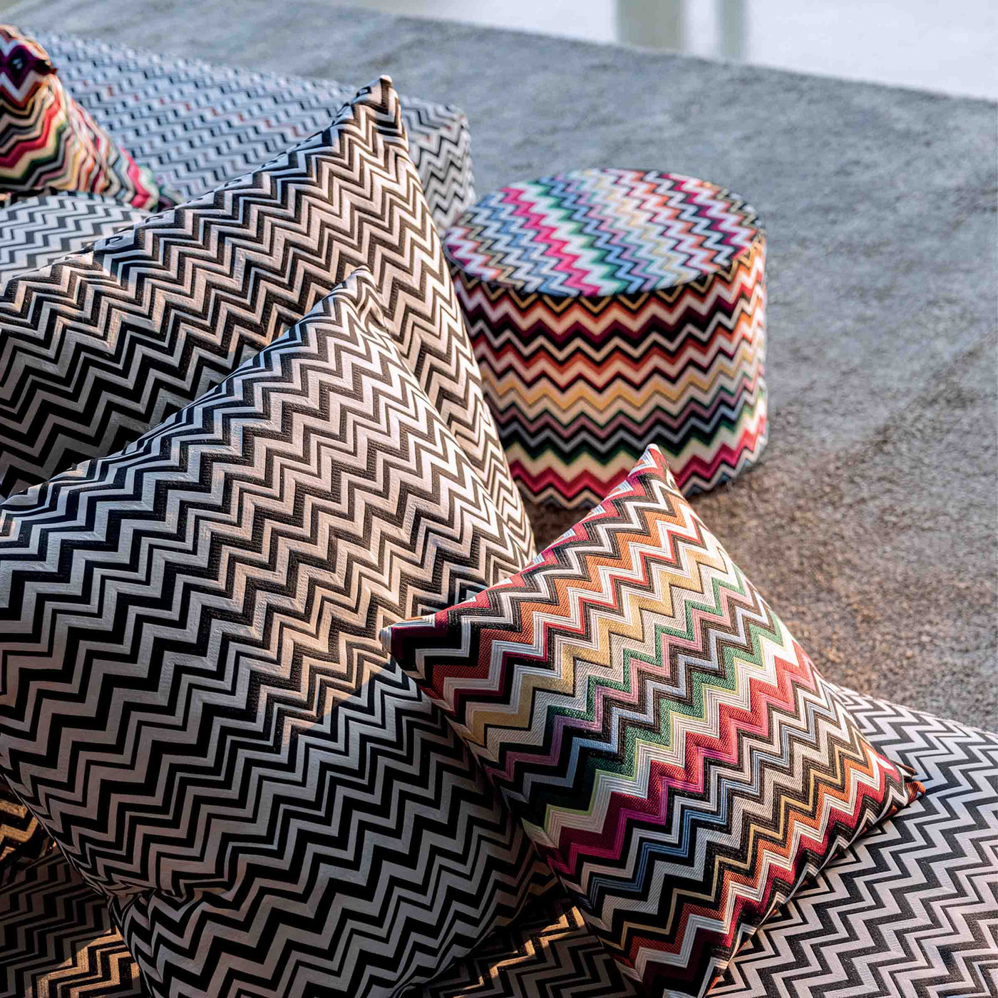 Pouf CILINDRO BELFAST by Missoni Home Collection 02