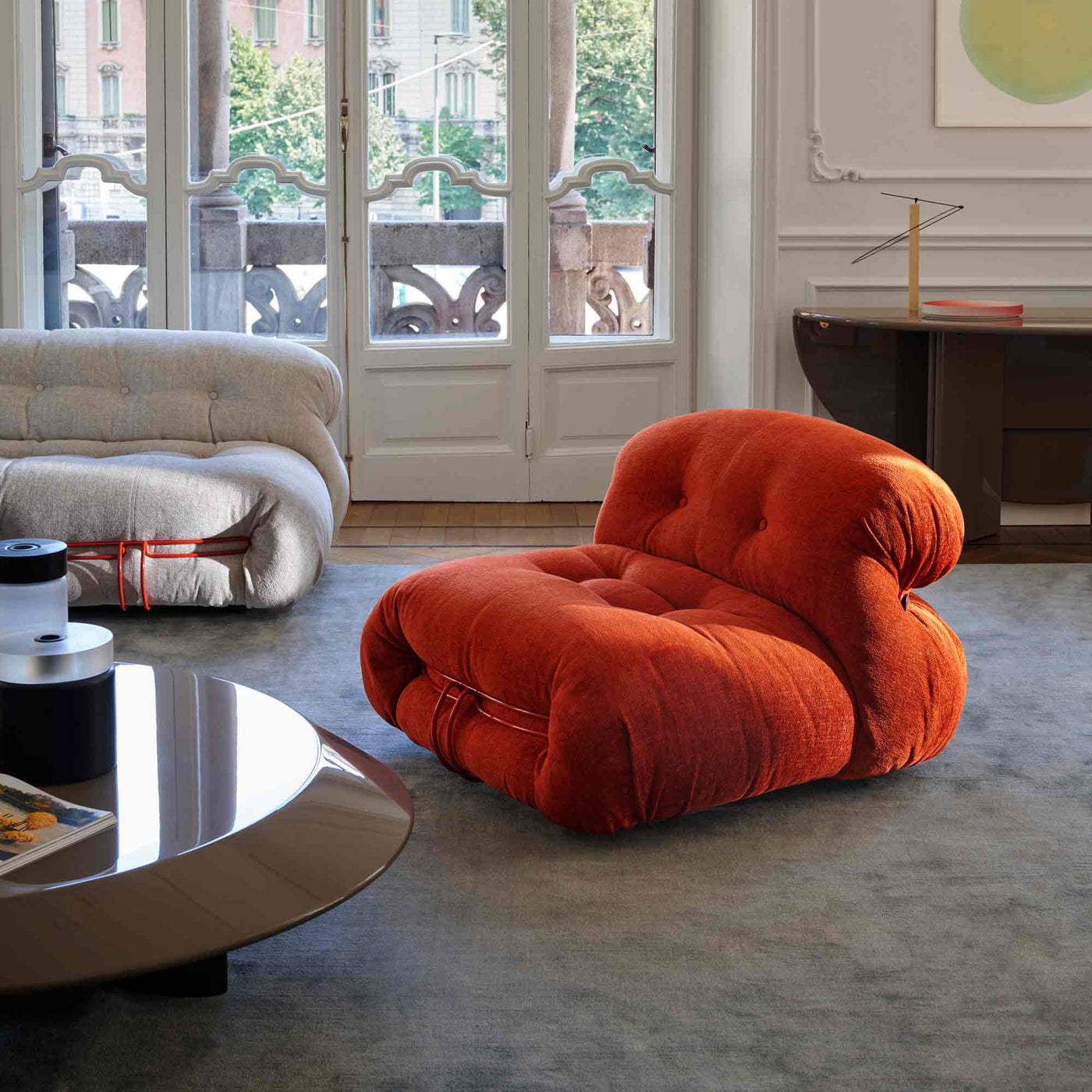 Fabric Armchair SORIANA, designed by Afra & Tobia Scarpa for Cassina 07
