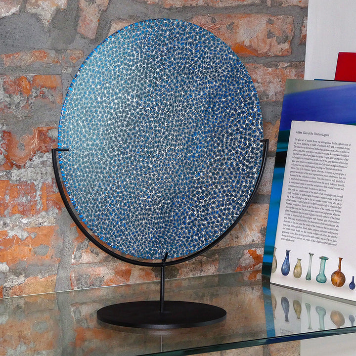 Murano Glass and Murrine Sculpture Blue MERLETTI 02