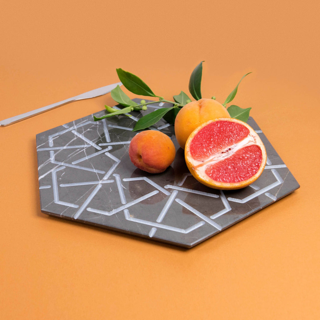 Marble Hexagonal Charger Plate PALATINA by Gabriele D'Angelo 07
