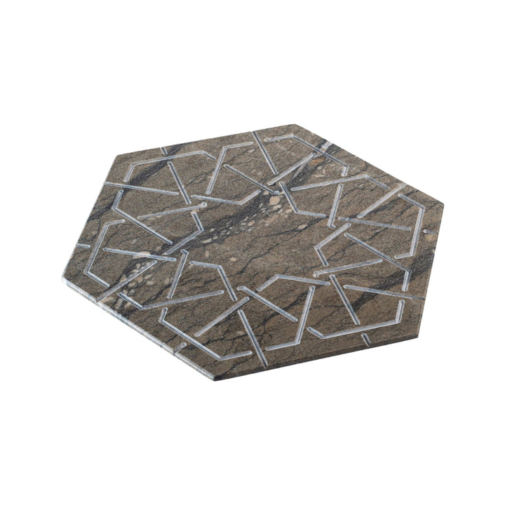 Marble Hexagonal Charger Plate PALATINA by Gabriele D'Angelo 08