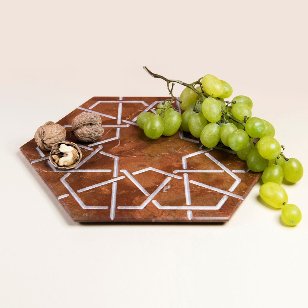 Marble Hexagonal Charger Plate PALATINA by Gabriele D'Angelo 013