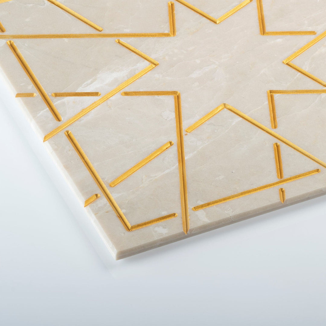 Marble and Gold Square Charger Plate PALATINA by Gabriele D'Angelo 02