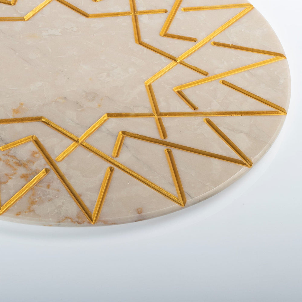 Marble and Gold Round Charger Plate PALATINA by Gabriele D'Angelo 02