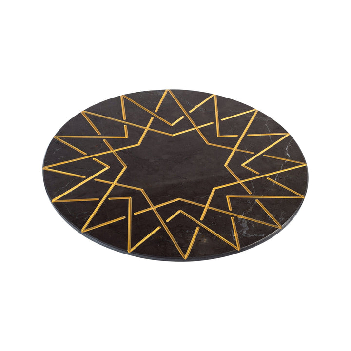 Marble and Gold Round Charger Plate PALATINA by Gabriele D'Angelo 04