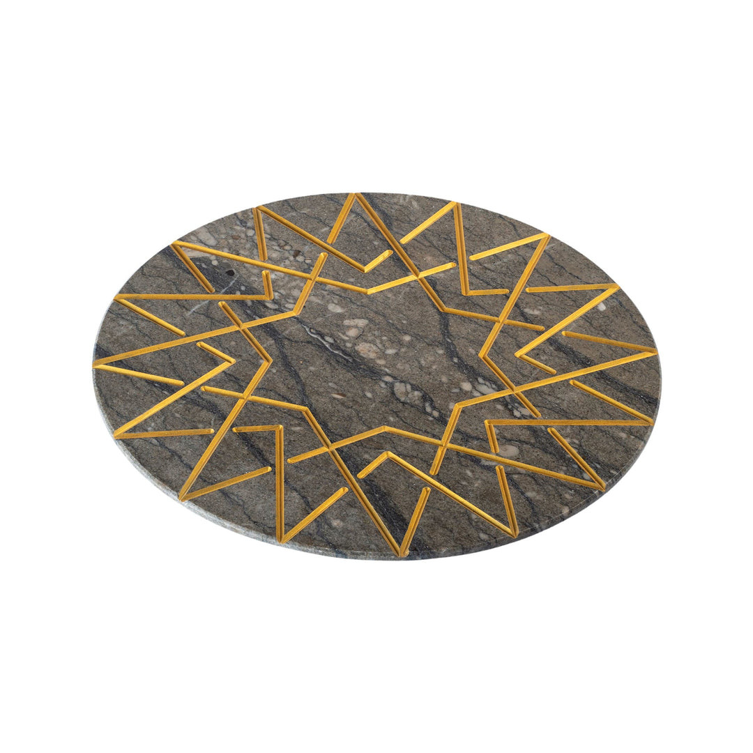 Marble and Gold Round Charger Plate PALATINA by Gabriele D'Angelo 07
