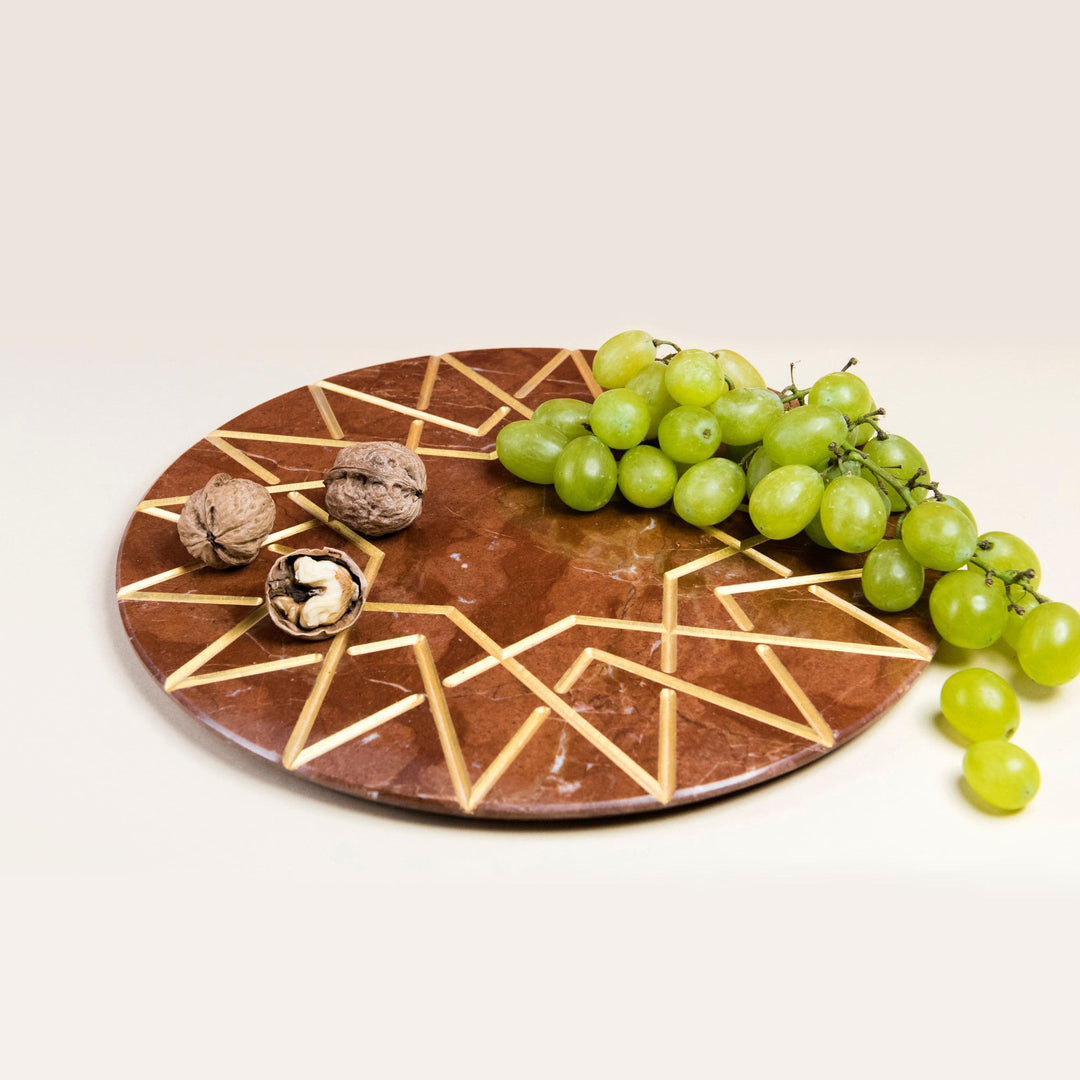 Marble and Gold Round Charger Plate PALATINA by Gabriele D'Angelo 012
