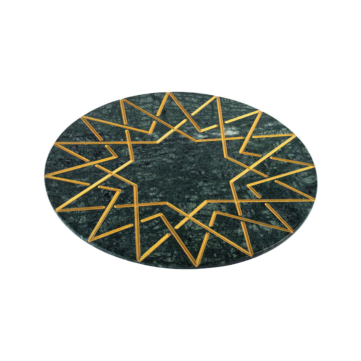 Marble and Gold Round Charger Plate PALATINA by Gabriele D'Angelo 013
